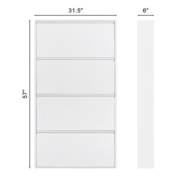 4-layer-white-shoe-cabinet-size