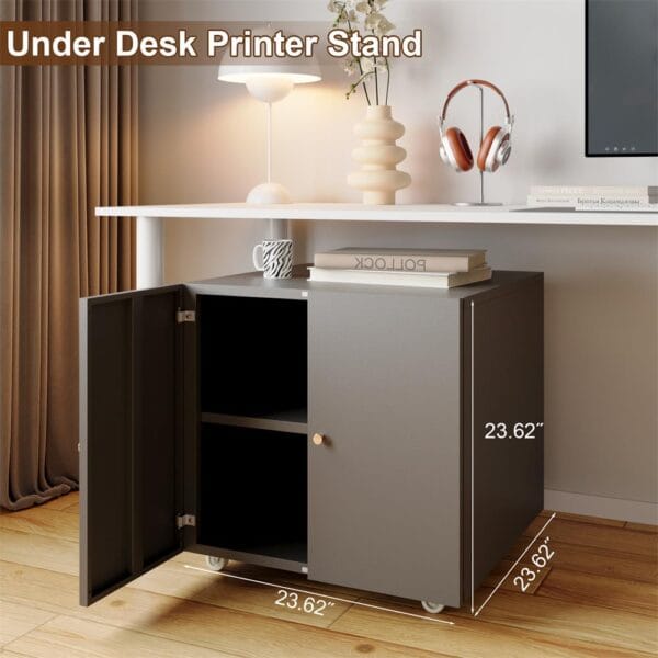 Printer Stand with Storage and Wheels – Perfect for Office Organization - Image 10