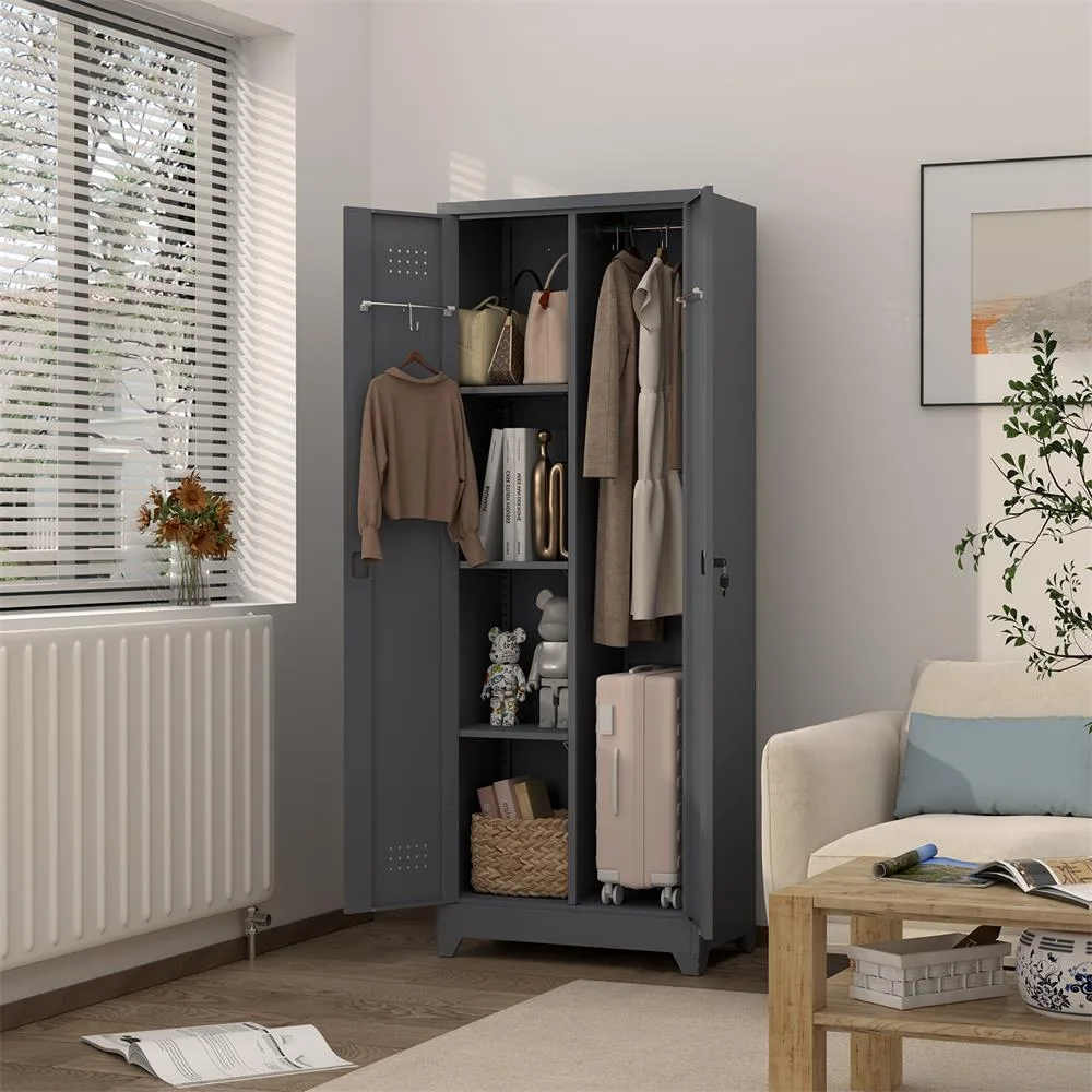 Garage Broom Closet Storage Cabinet with Locking Doors - Image 10
