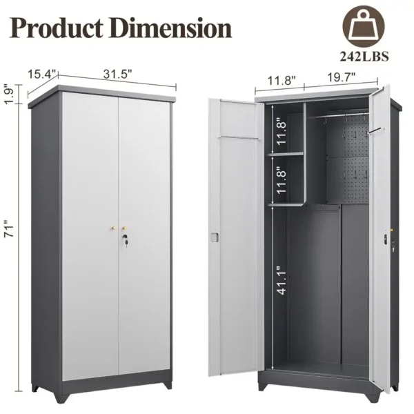Premium All-Weather Outdoor Storage Cabinet – Large Capacity, Weatherproof Design with Lockable Doors - Image 3