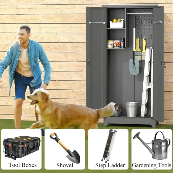 Premium All-Weather Outdoor Storage Cabinet – Large Capacity, Weatherproof Design with Lockable Doors - Image 5