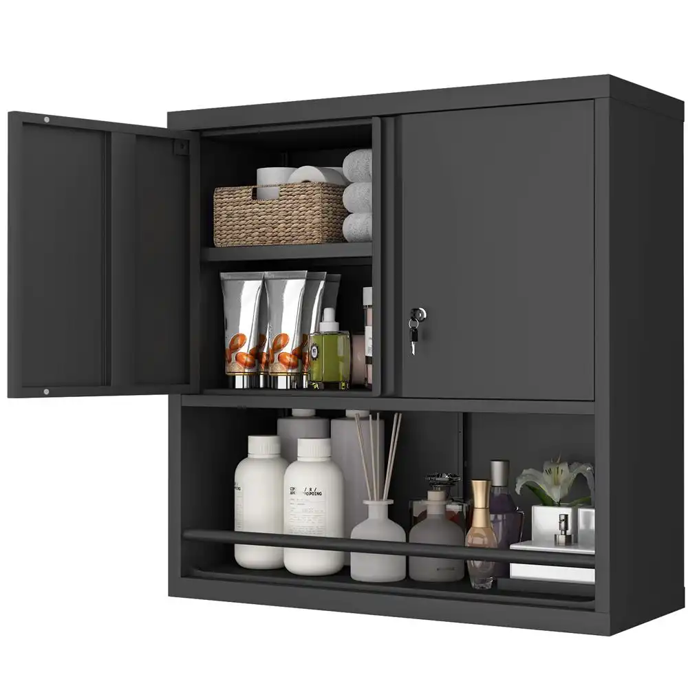 thumbnail image 2 of VidaXL Hanging Wall Cabinet – 50cm Wide, 60cm High, 31cm Deep, 1-Door Modern Floating Cabinet 2 of 6